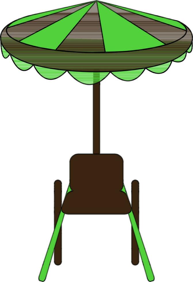 paraply ikon med stol för Sammanträde begrepp i isolerat. vektor