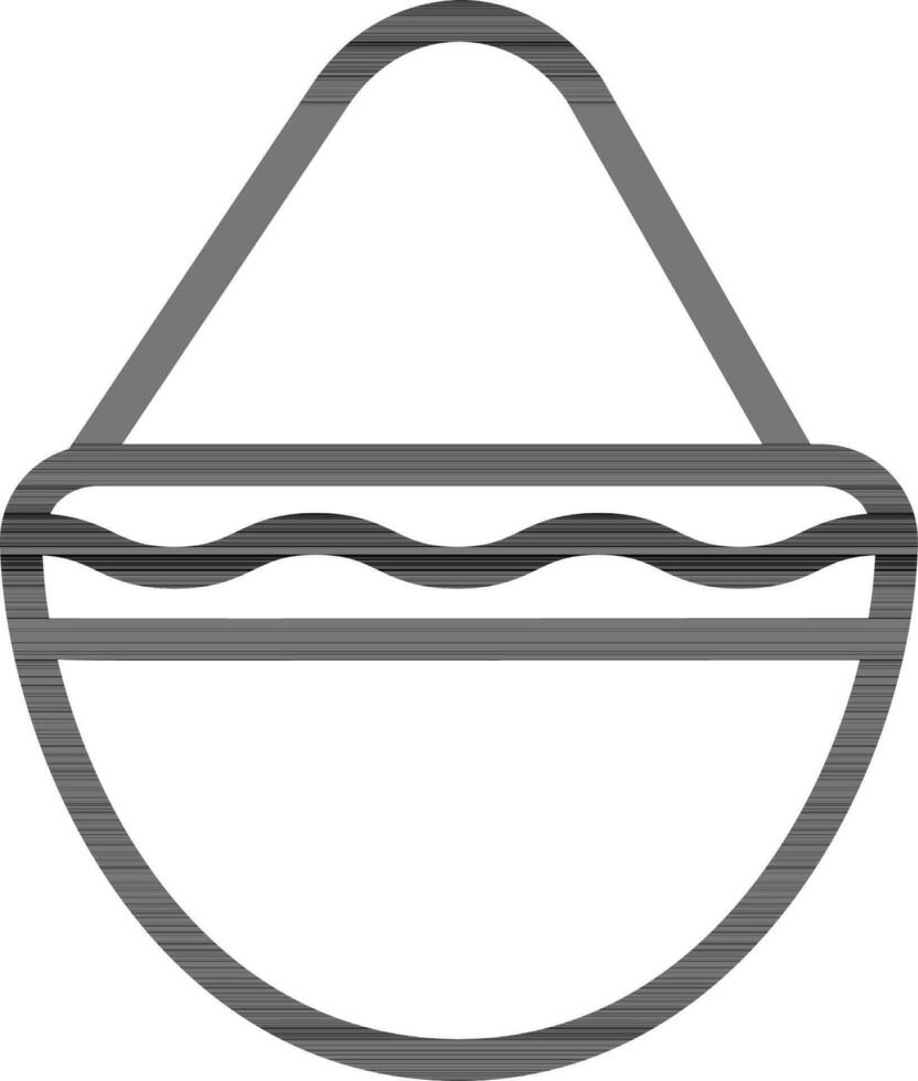 schwarz Linie Kunst Illustration von Reis Kalash Symbol. vektor