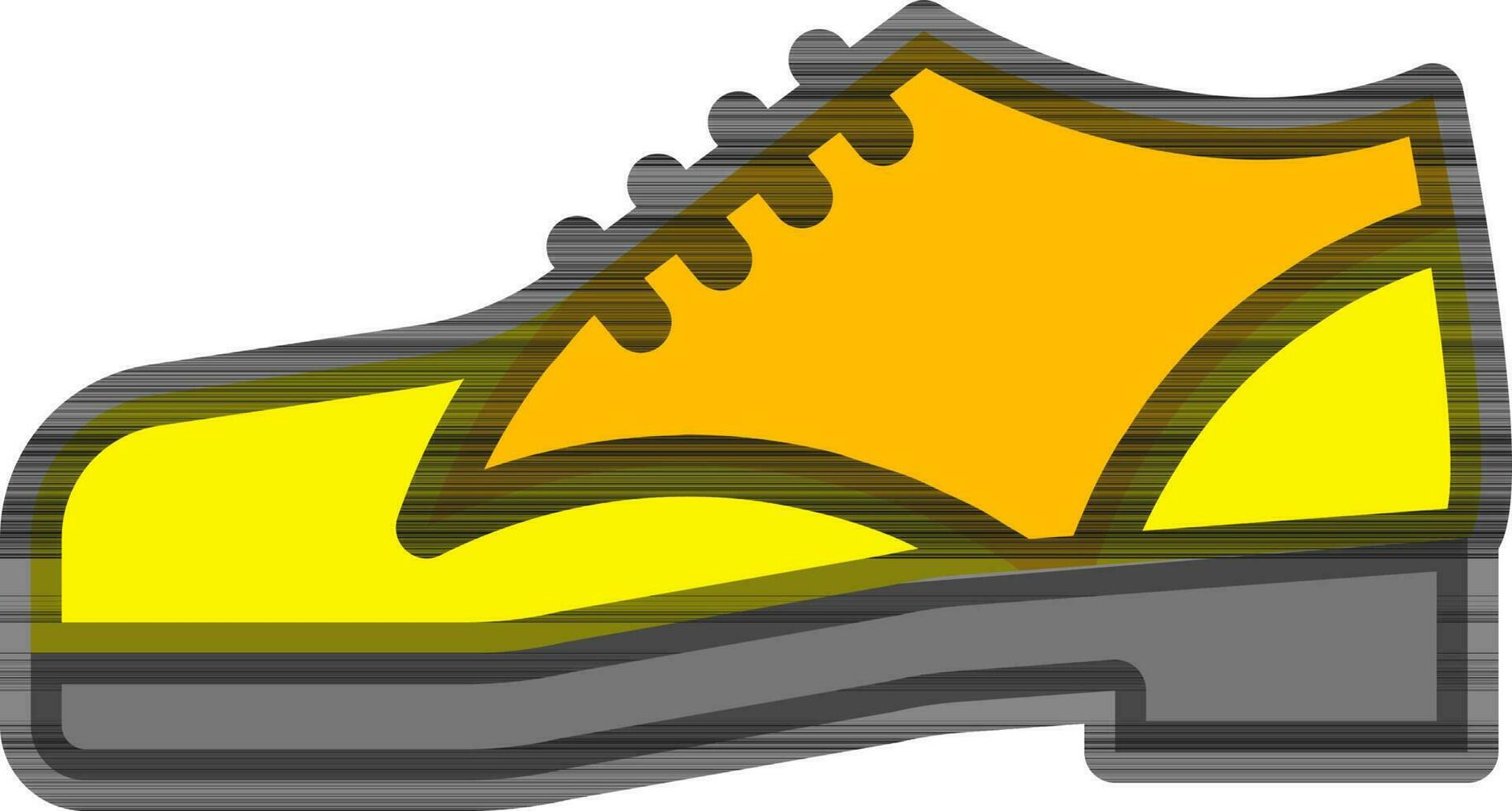 platt stil skor ikon i gul Färg. vektor