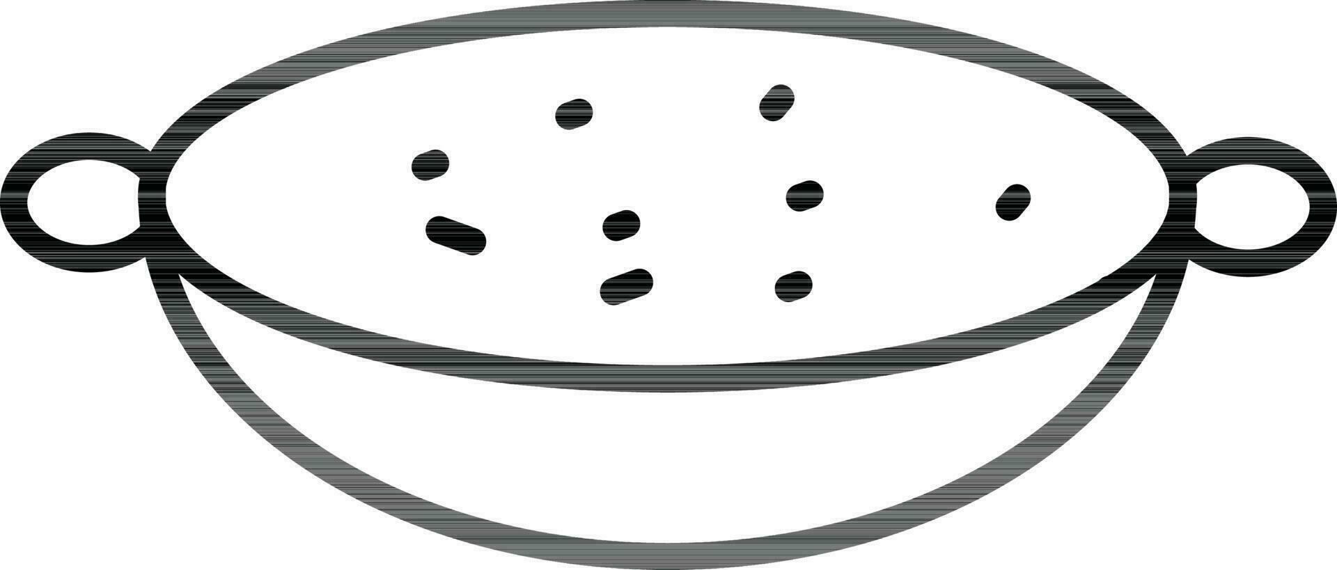linje konst illustration av mat i kadhai ikon. vektor