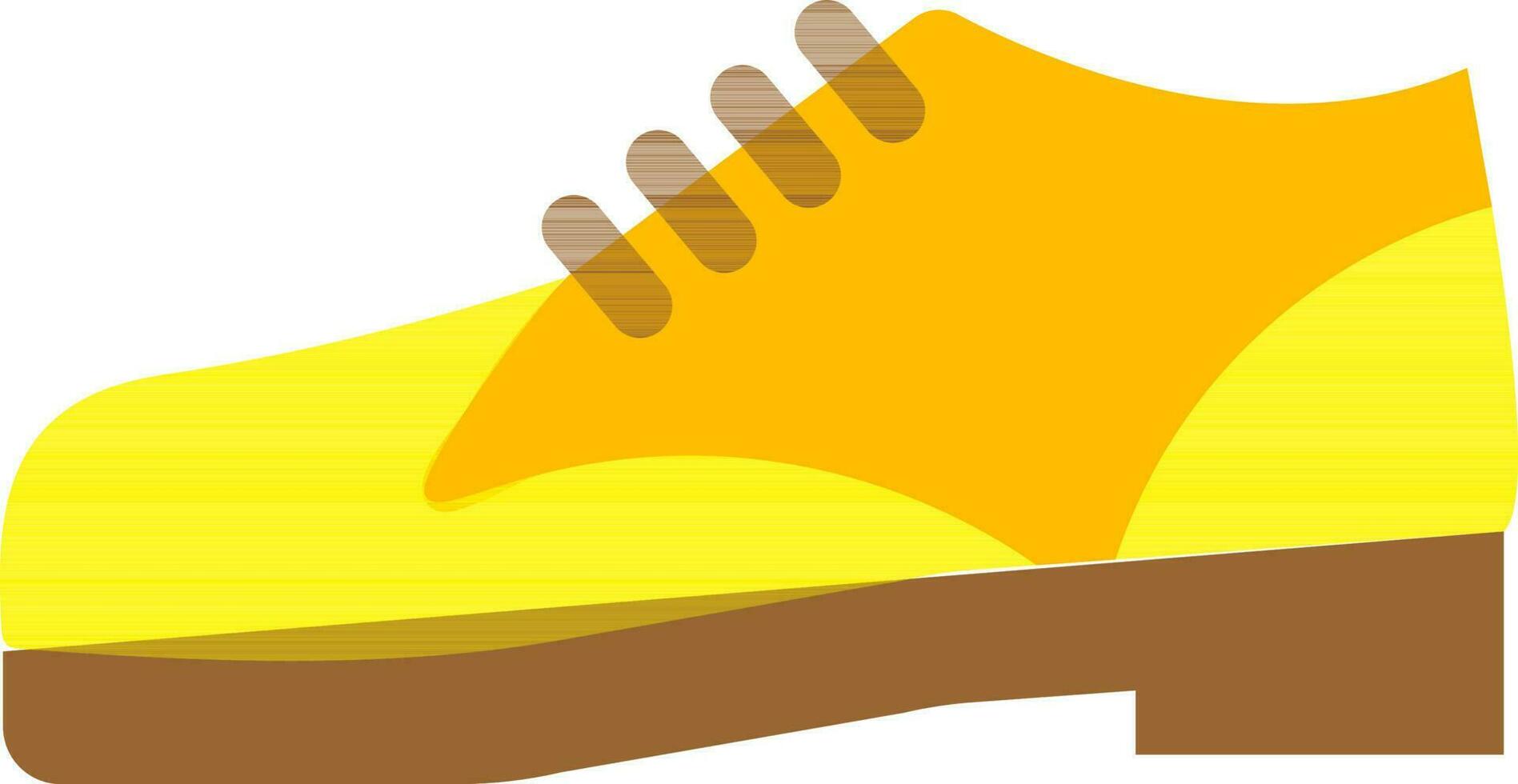 eben Stil Schuhe Symbol im braun und Gelb Farbe. vektor