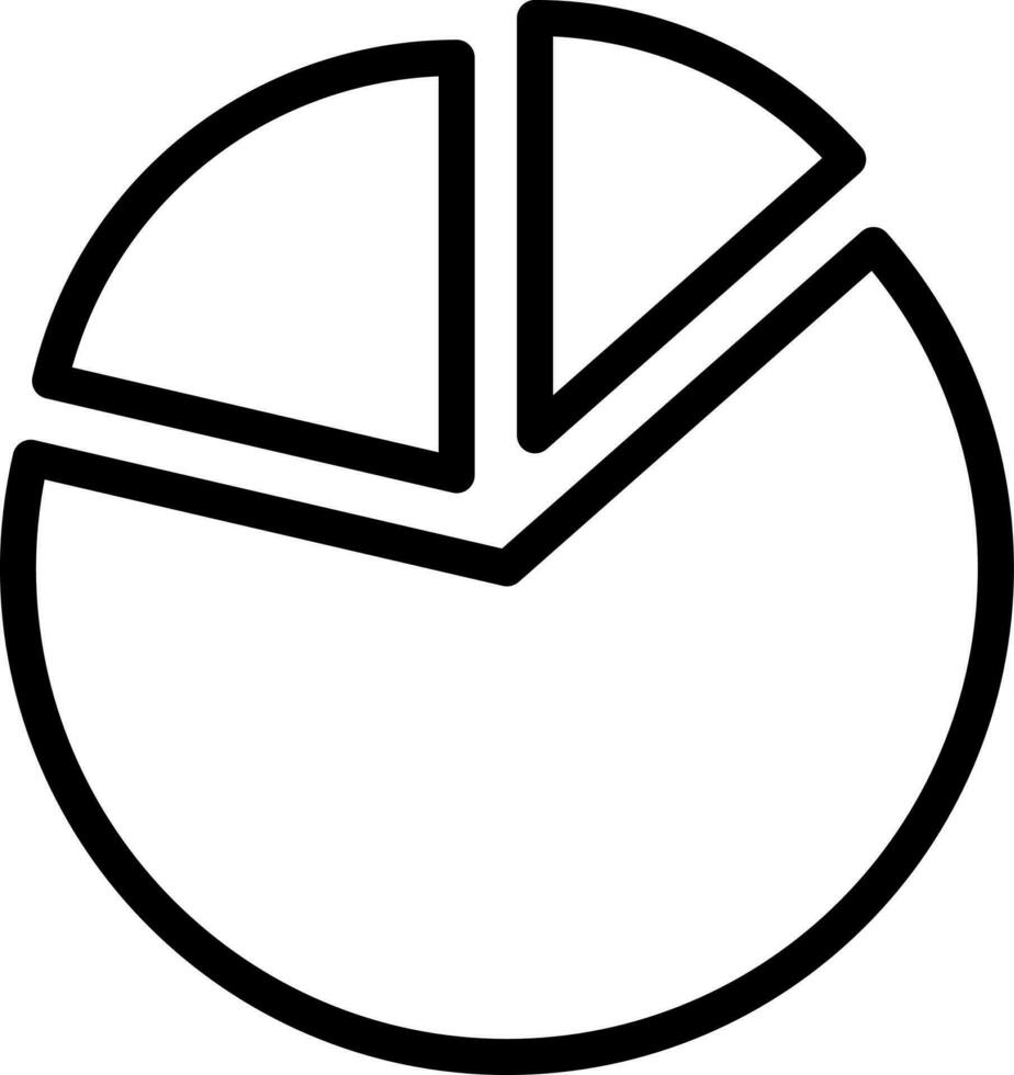 Arbeitsablauf drei Schritt Kuchen Diagramm Symbol im schwarz Umriss. vektor