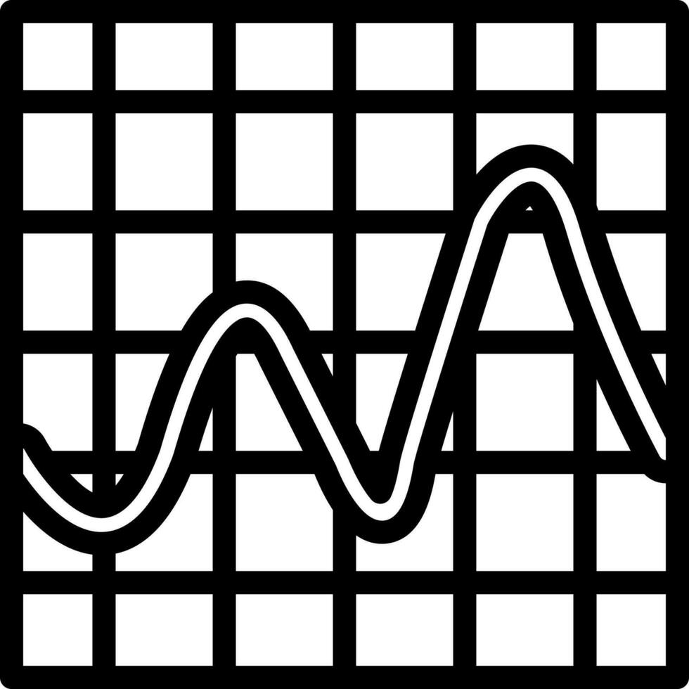 Linie Welle Graph Diagramm Symbol im eben Stil. vektor