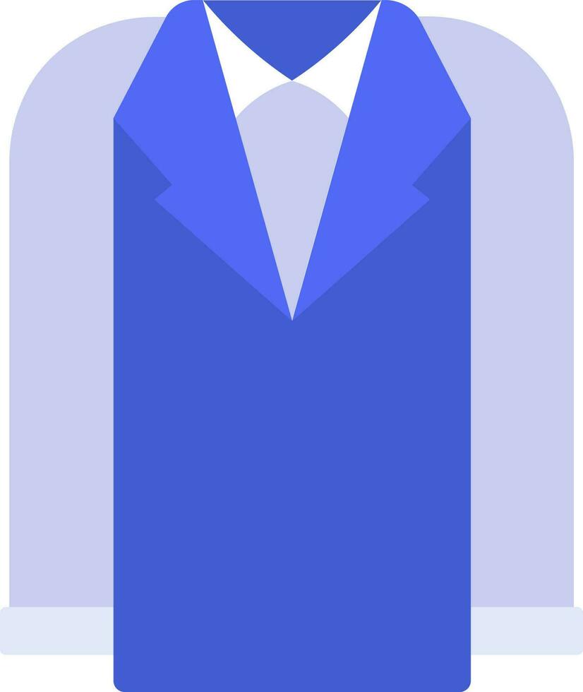 platt stil kostym eller täcka ikon i blå Färg. vektor