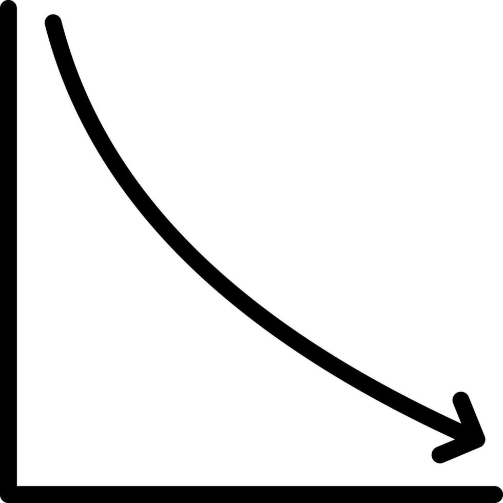 schwarz Linie Kunst Illustration von Nieder Pfeil Diagramm Symbol. vektor