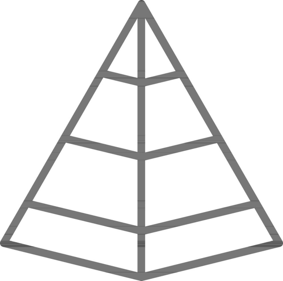 Linie Kunst Illustration von vier Pyramide Niveau Symbol. vektor