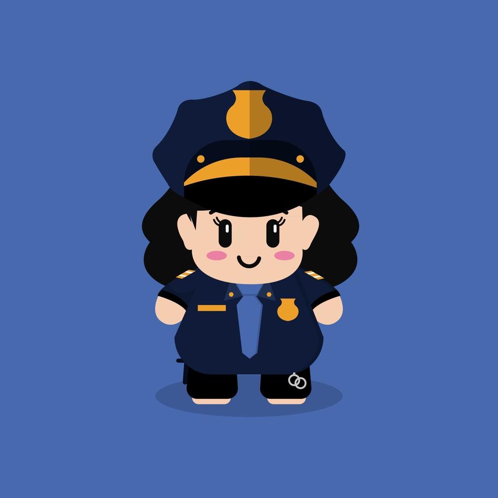 niedlicher Junge Cop Charakter Design isoliert auf blau vektor
