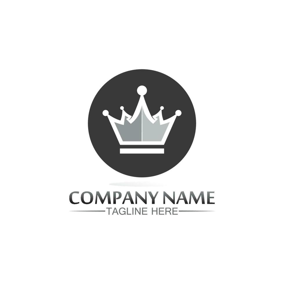 krona logotyp kung logotyp drottning logotyp, prinsessa, mall vektor ikon illustration design kejserlig, kunglig och framgång logotyp verksamhet