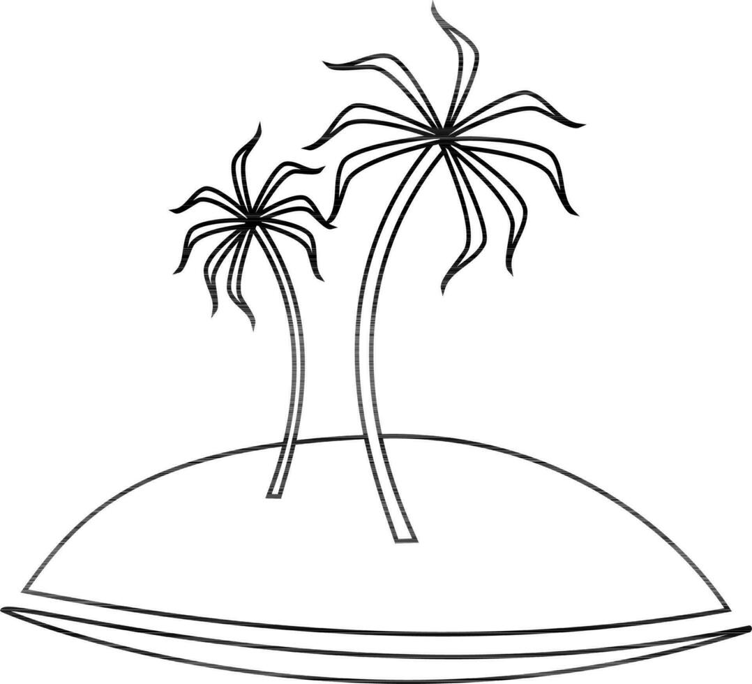 Palmen Symbol im Schlaganfall Stil zum Strand Konzept. vektor