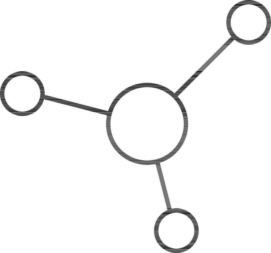 schwarz Linie Kunst Illustration von Molekül Symbol. vektor