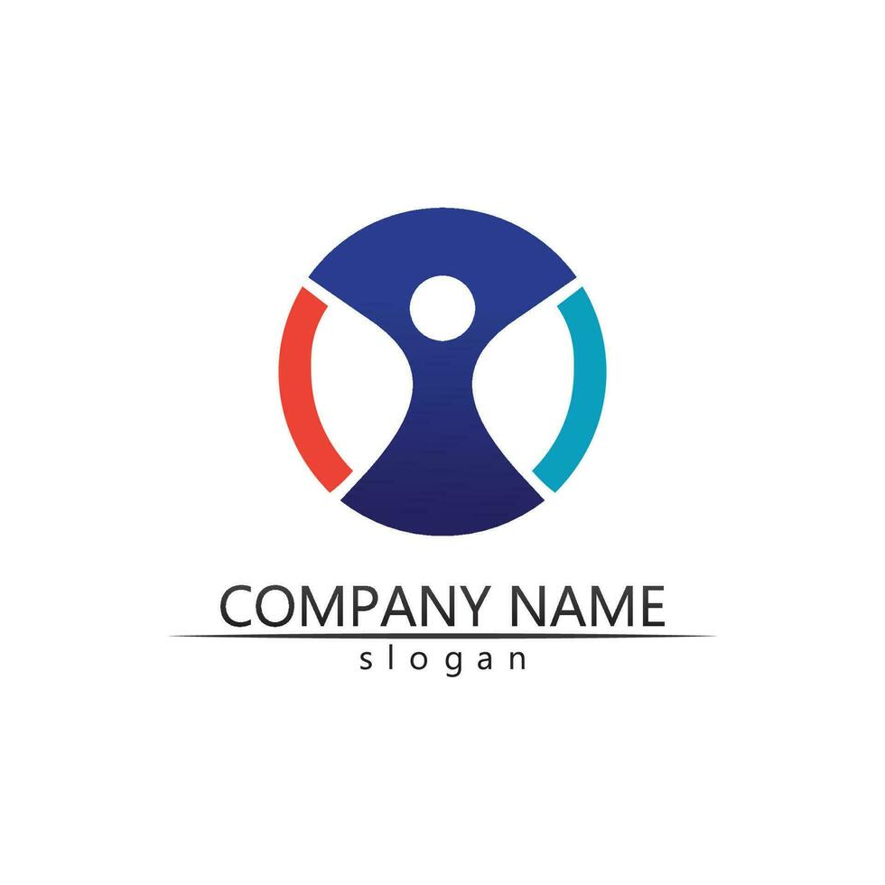 Menschen Community-Vektor-Logo-Pflege, Gruppennetzwerk und soziale Symbol-Design-Vorlage vektor