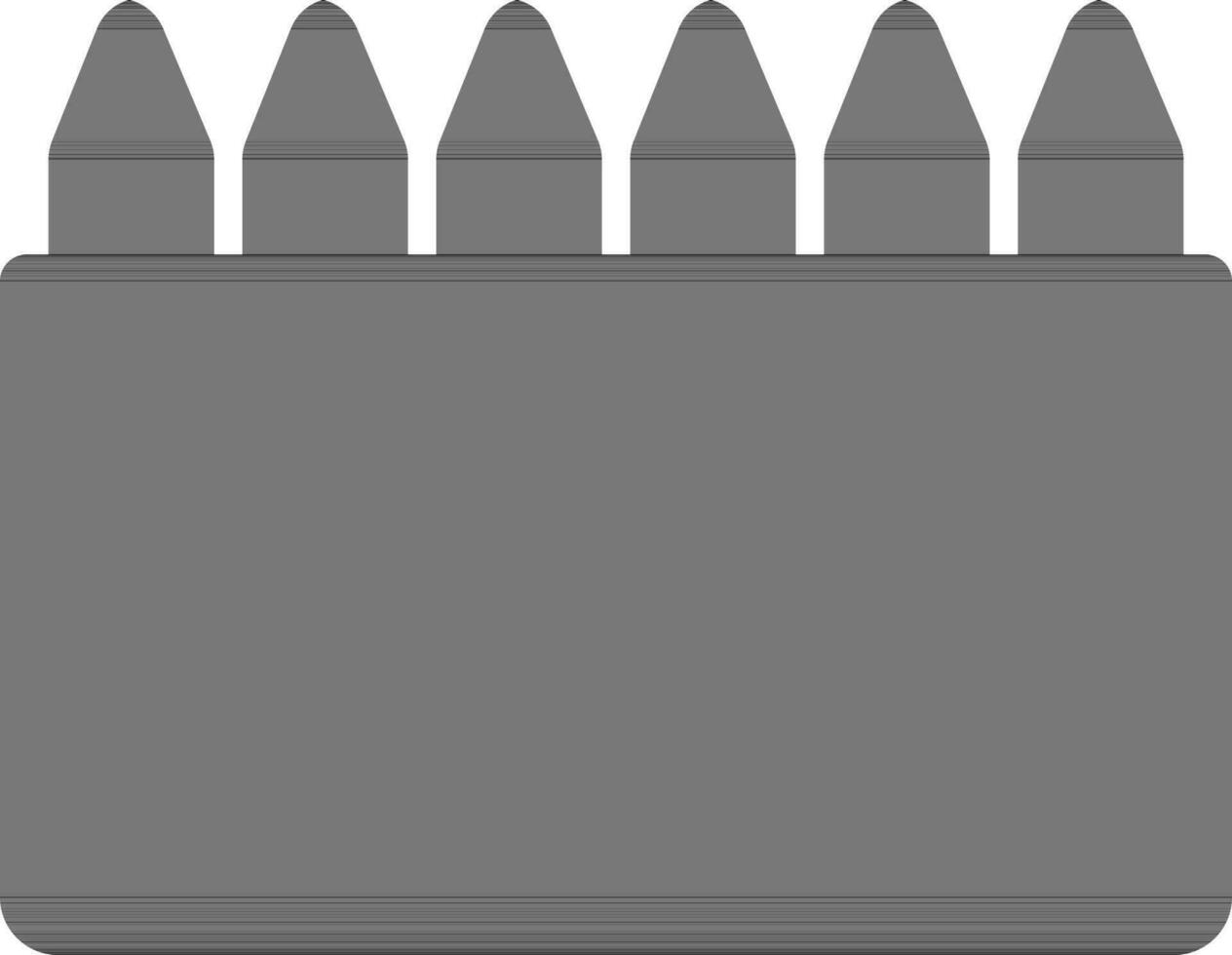schwarz Farbe Piktogramm von Buntstifte im eben Stil. vektor
