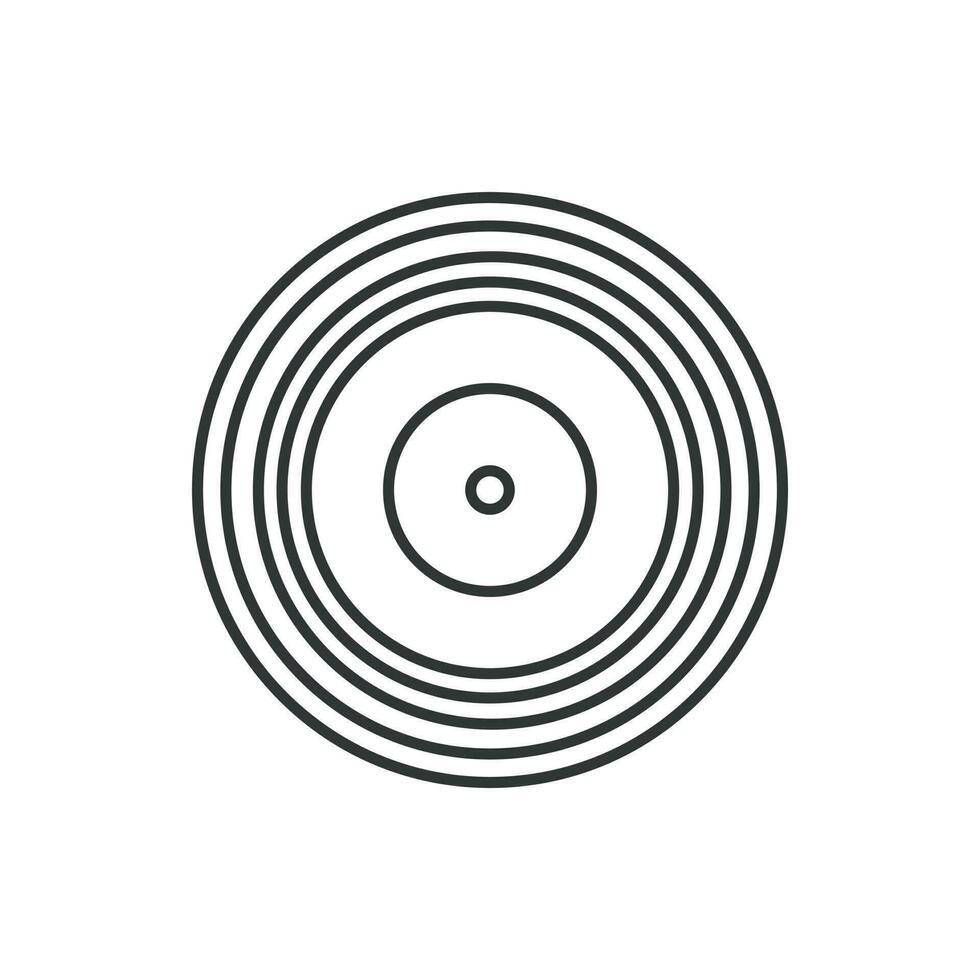 Vinyl Aufzeichnung Symbol. Illustration im Gliederung Stil. 70er Jahre retro Vektor Design.