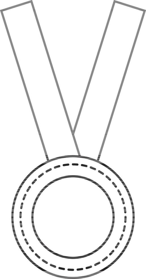 svart linje konst illustration av medalj. vektor