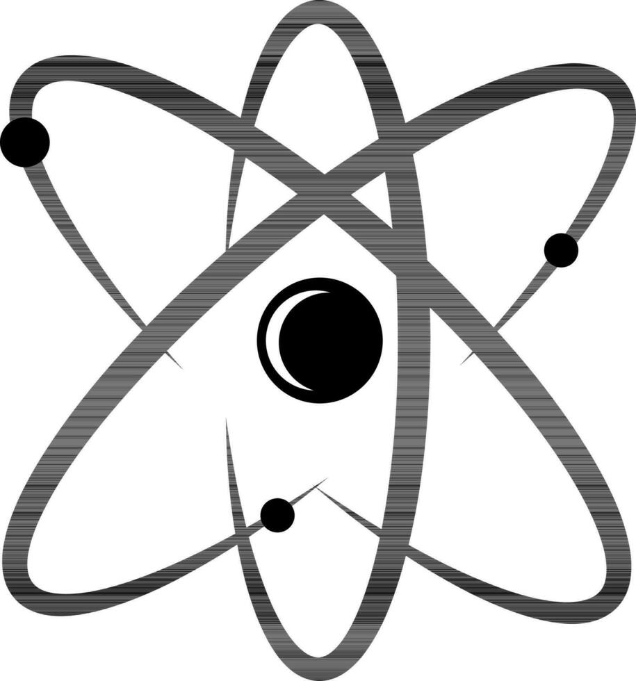 Illustration von Atom Symbol im schwarz Farbe. vektor