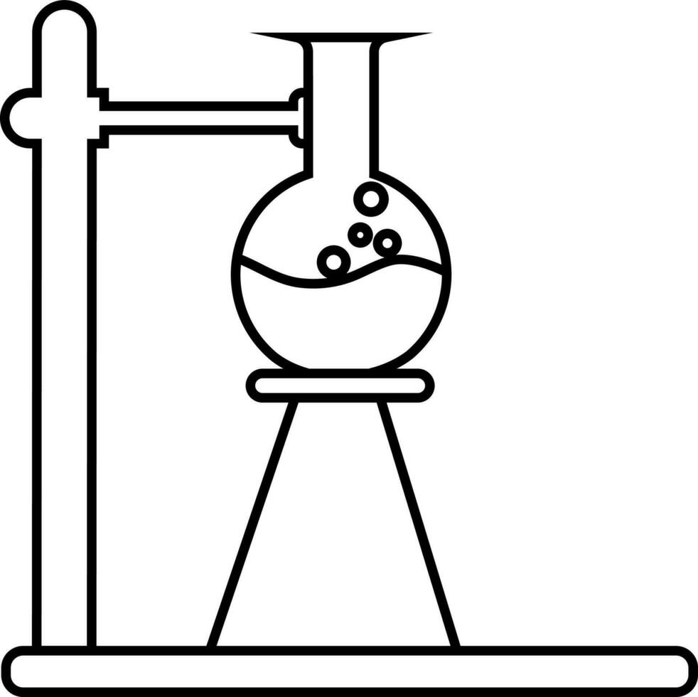 chemisch Experiment Tube im schwarz und Weiß Farbe. vektor