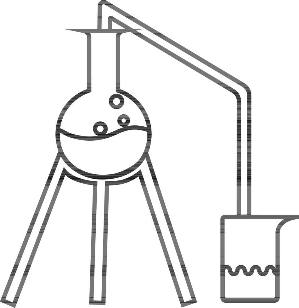 Becherglas mit chemisch Experiment Rohr. vektor