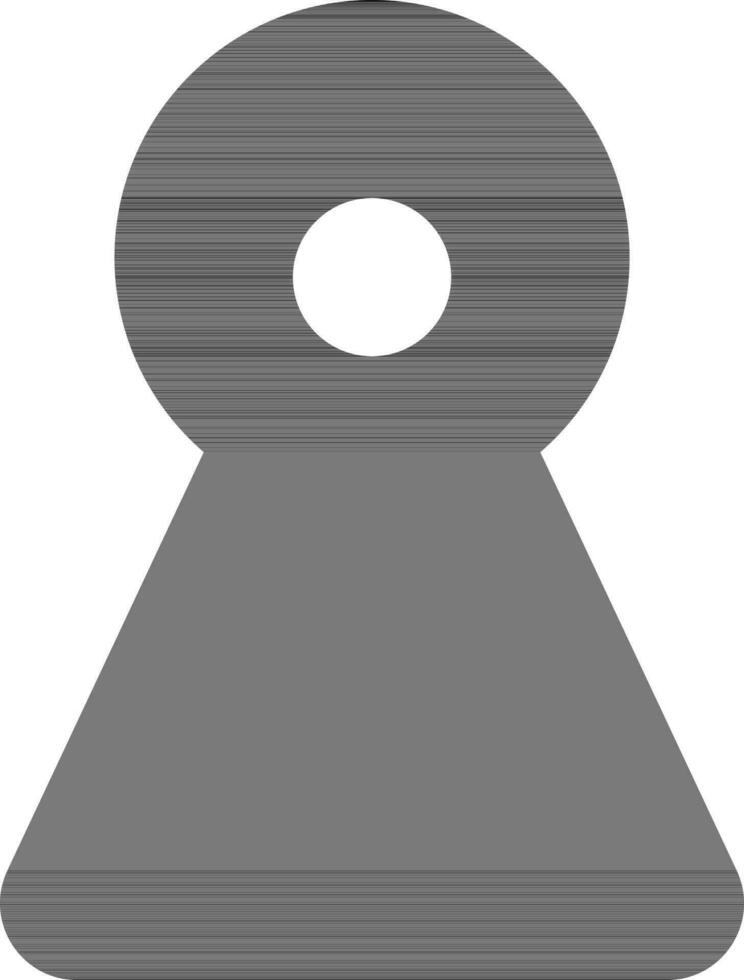 schwarz und Weiß Symbol von Schlüsselloch. vektor