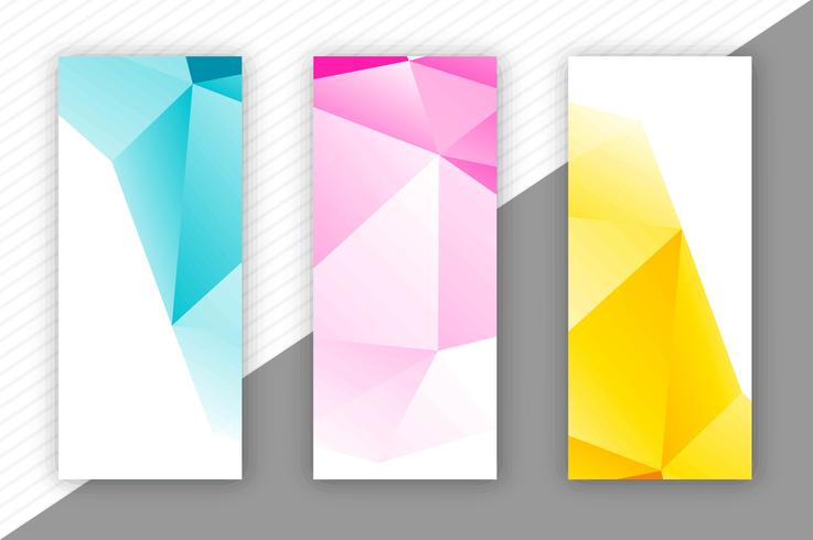 Abstrakta polygon banners uppsättning mall design vektor