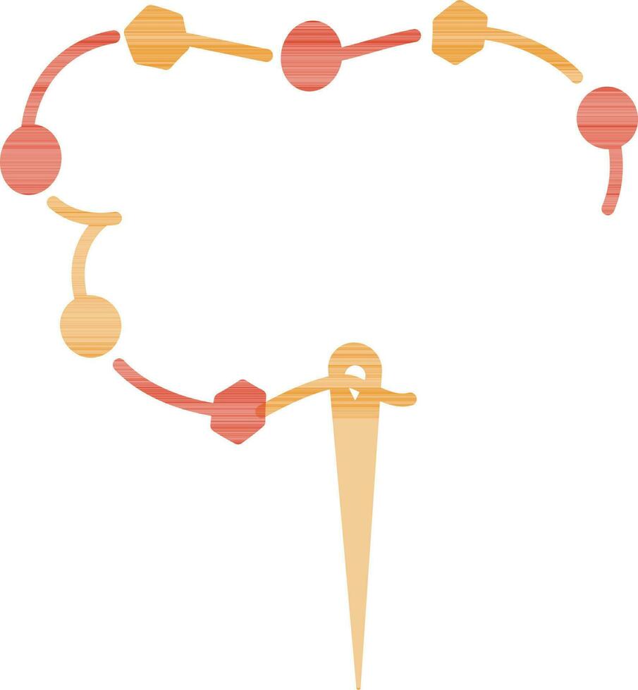 Illustration von runden Ball im Faden mit Nadel im eben Stil. vektor