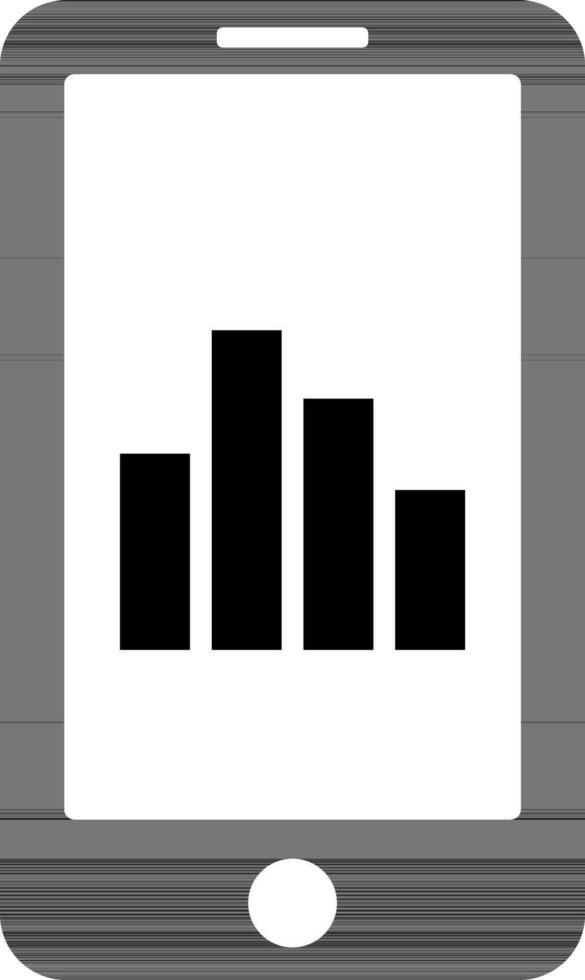 smartphone ikon med illustration av bar Diagram. vektor