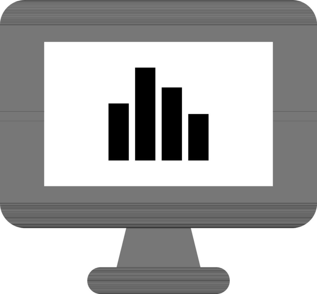 Illustration von Bar Diagramm Monitor im eben Stil. vektor