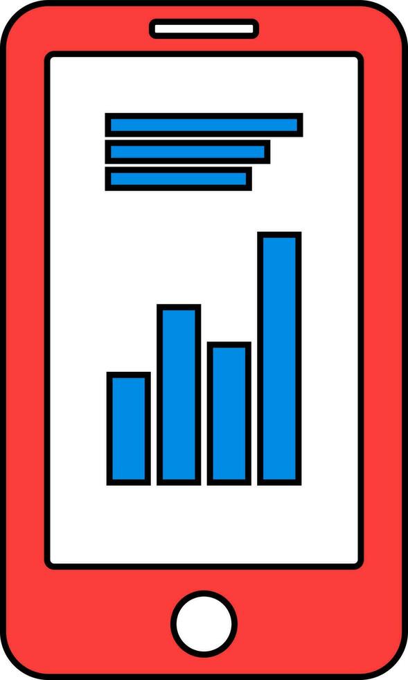 isoliert Symbol von Smartphone mit Bar Diagramm. vektor