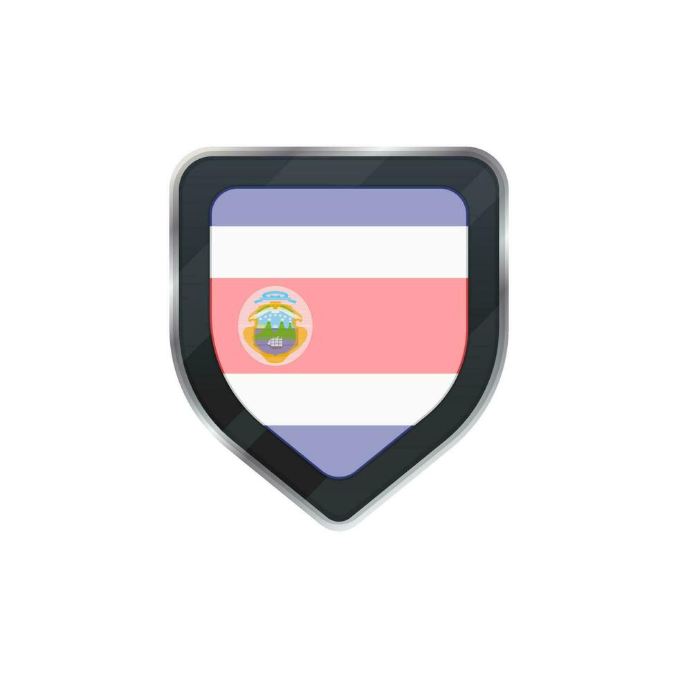grau Schild von Costa Rica Flagge mit Symbol. vektor