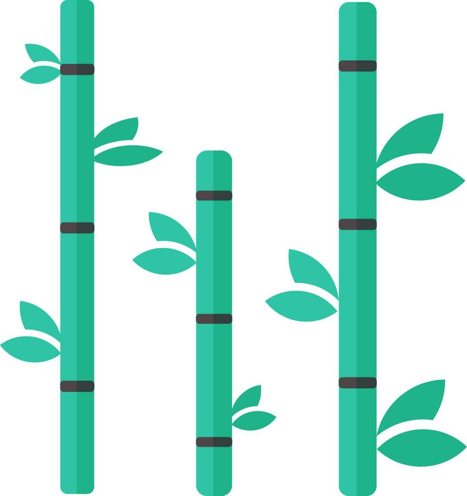 grön och grå Färg ikon av bambu i platt stil. vektor