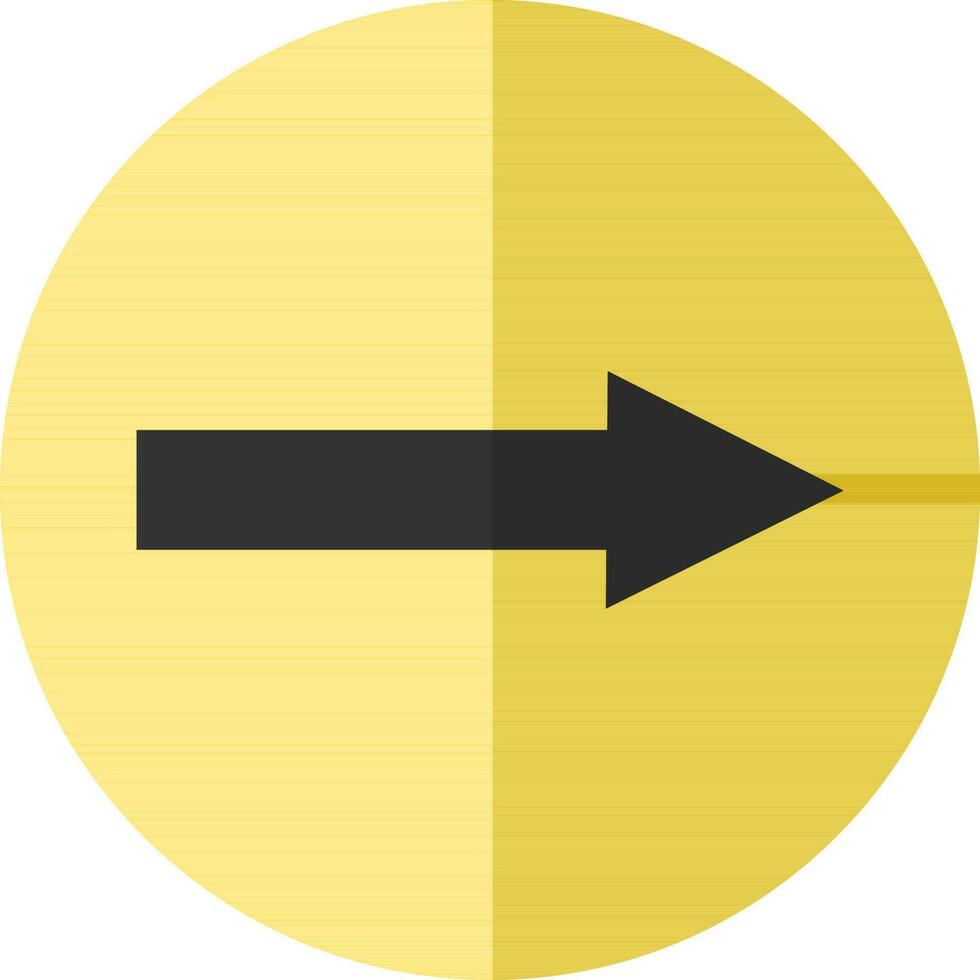 svart rätt pil tecken i gul cirkel. vektor