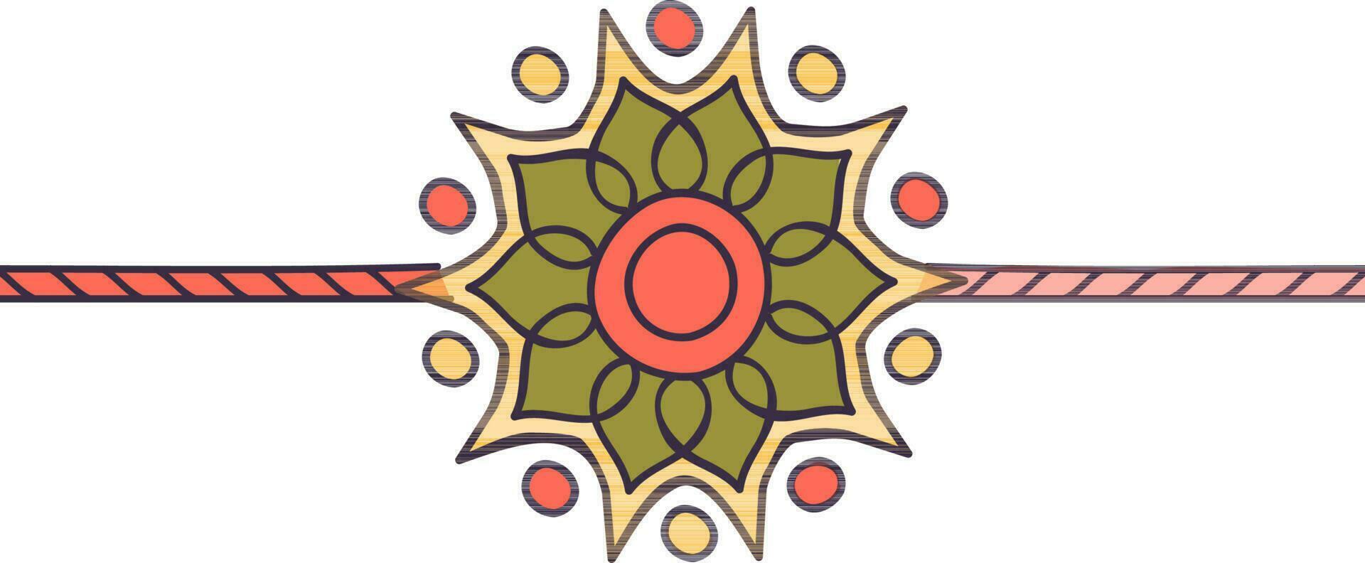 platt illustration av blommig rakhi för Raksha bandhan. vektor