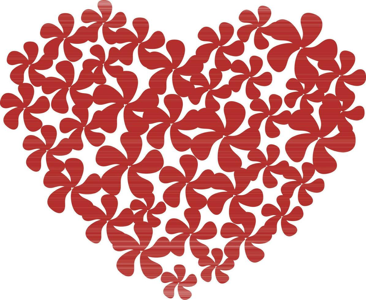 skön hjärtans kort med röd blommig hjärta. vektor