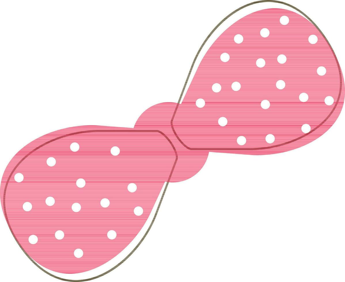 rosa polka punkt gåva rosett vattenfärg illustration. vektor