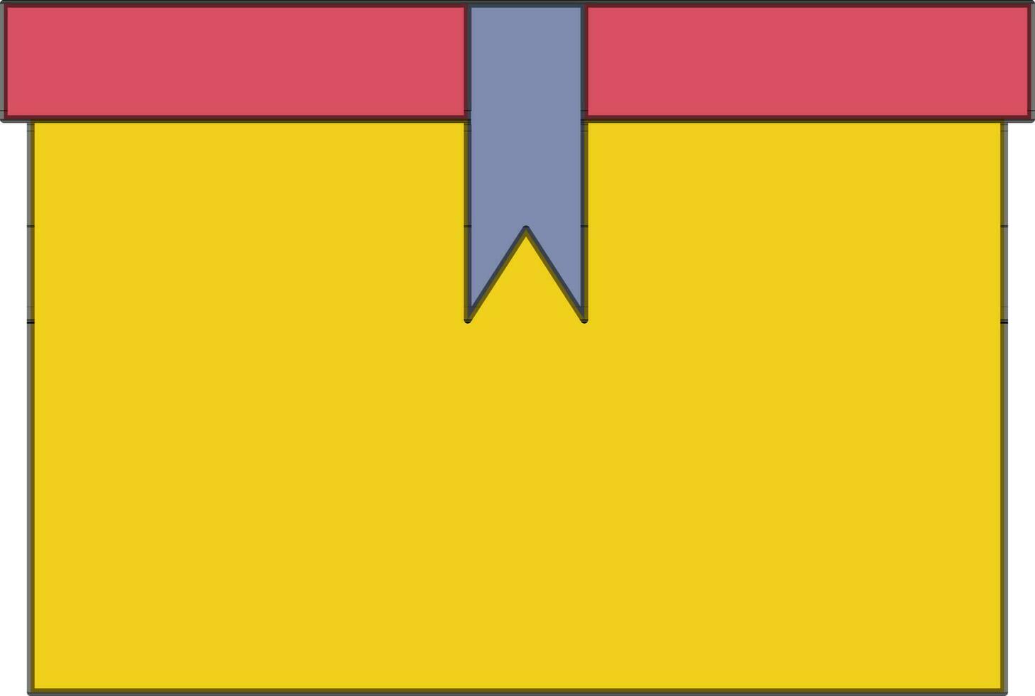 kort låda i gul och röd Färg. vektor