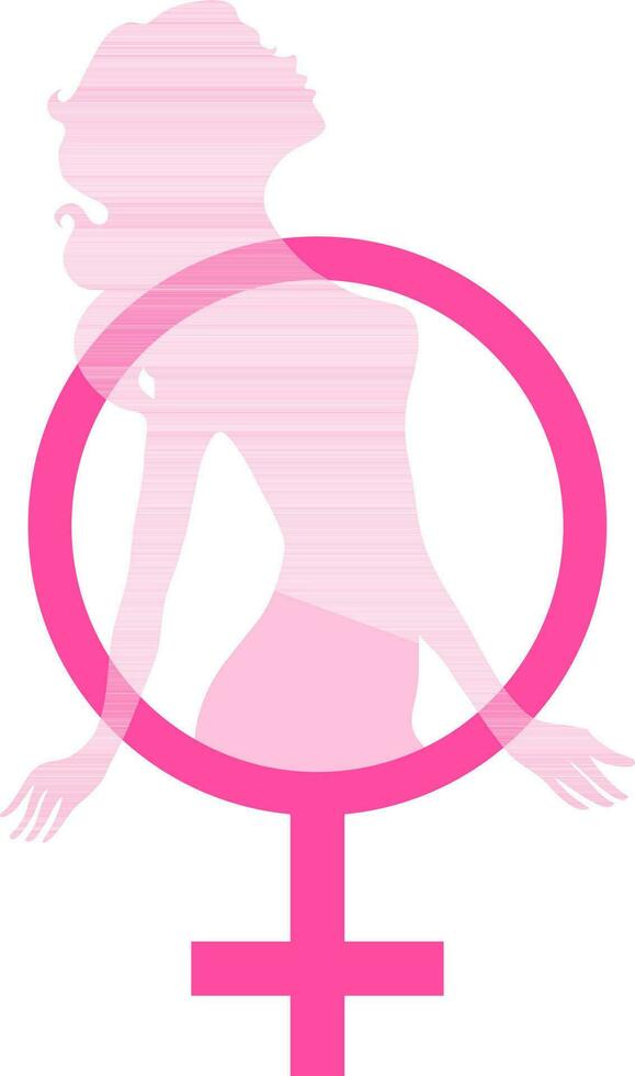 Charakter von Rosa gesichtslos Frau im Venus Symbol. vektor