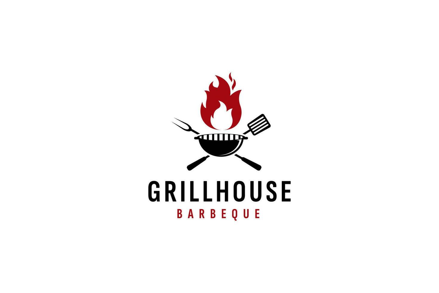 Grill Haus Logo Vektor Symbol Illustration