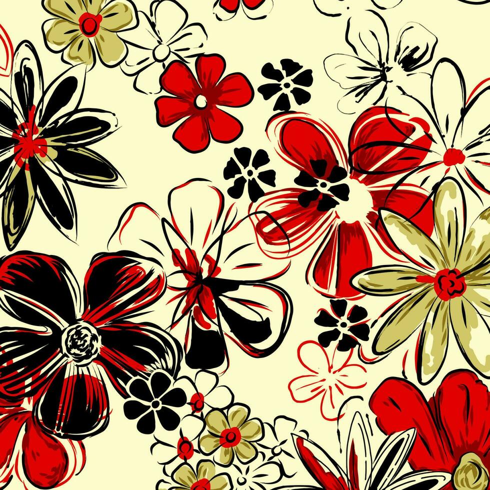 abstrakt Blumen- Farbe Vektor Muster Design geeignet zum Mode und Stoff Bedürfnisse