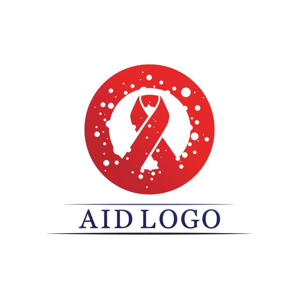 Aids Ribbon Logo und World Aids Day Vektordesign vektor