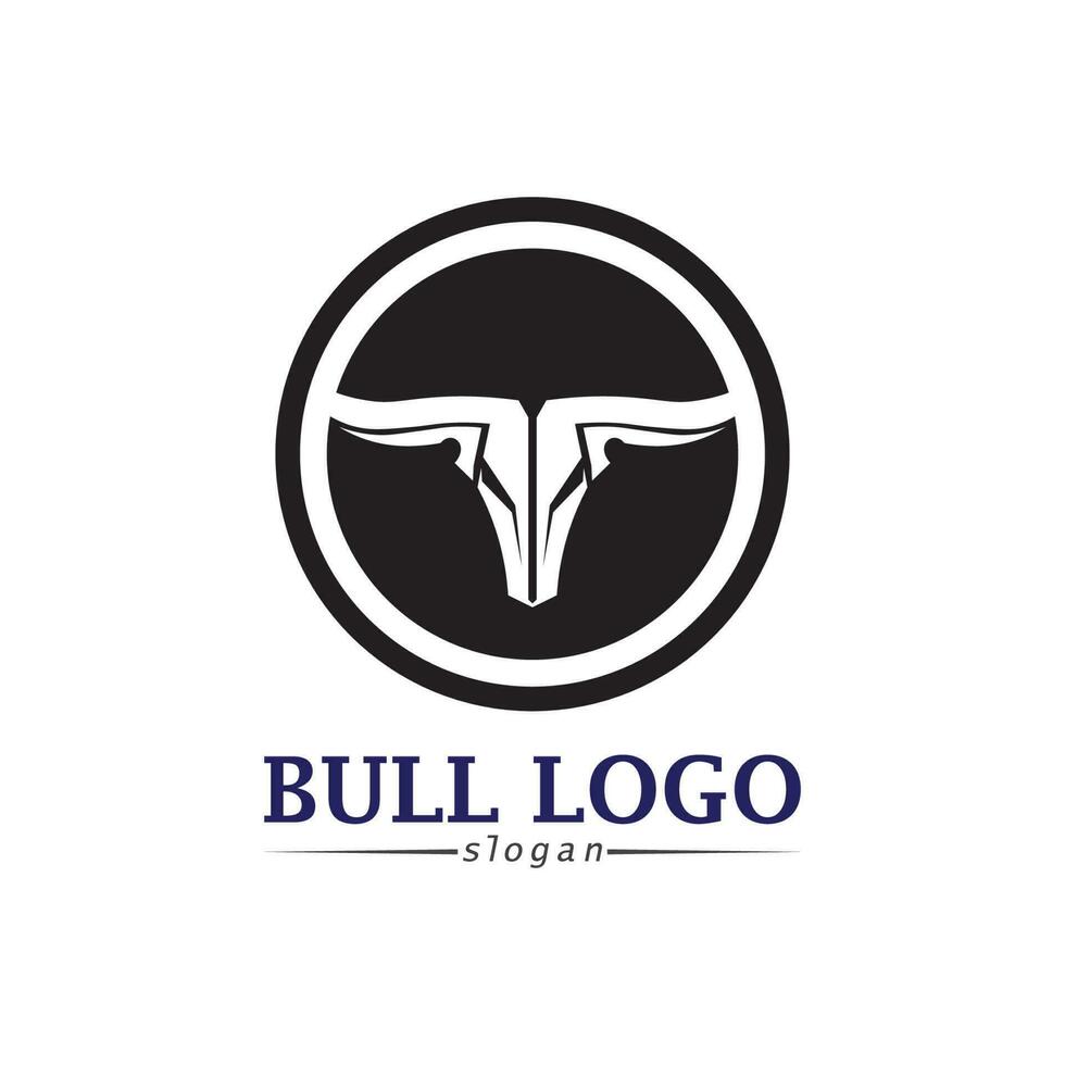 bull horn logotyp och symboler mall ikoner app vektor