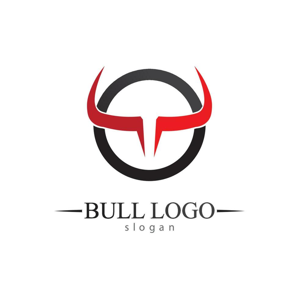 bull horn och buffalo logotyp och symboler mall ikoner app vektor