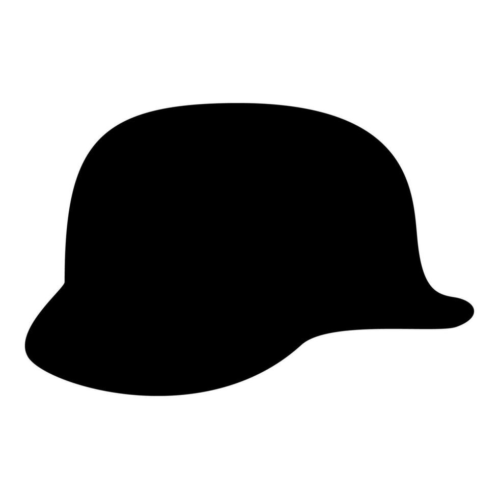 Deutsche Helm von Welt Krieg zwei 2 Stahlhelm ww2 Symbol schwarz Farbe Vektor Illustration Bild eben Stil