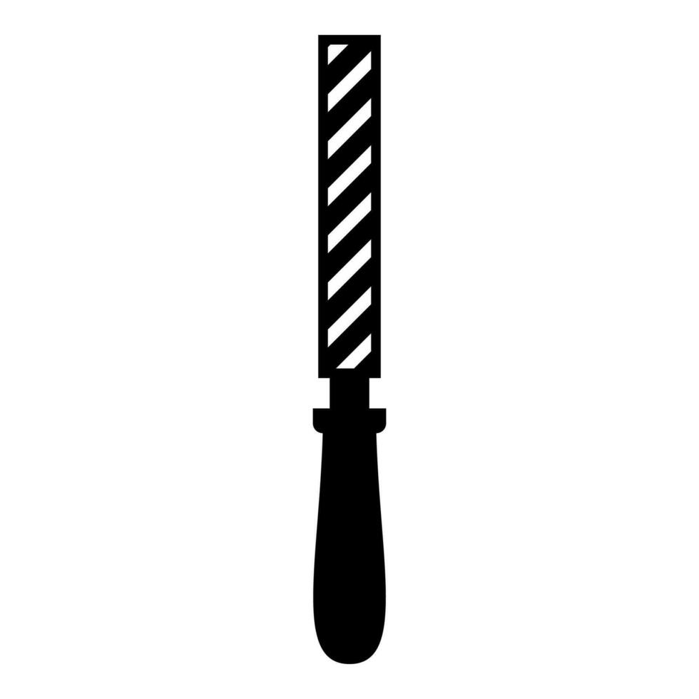 hand fil verktyg rasp instrument ikon svart Färg vektor illustration bild platt stil