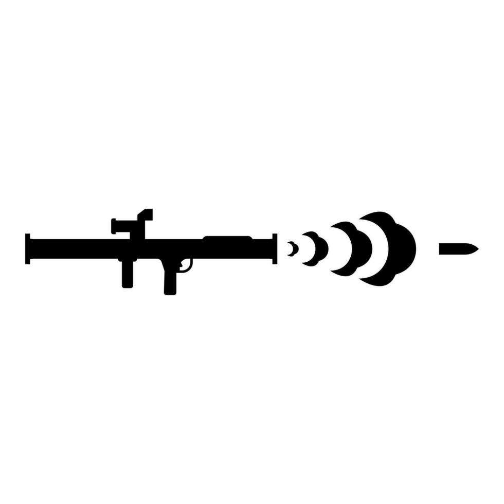 skott från de bazouka anti tank systemet ikon svart Färg vektor illustration bild platt stil