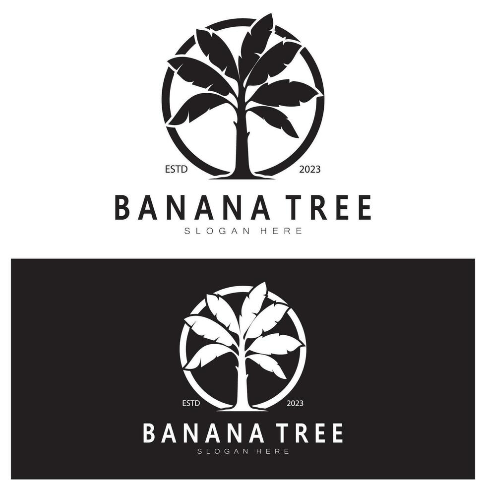 einfach Silhouette Banane Baum Logo. eben Design Vektor