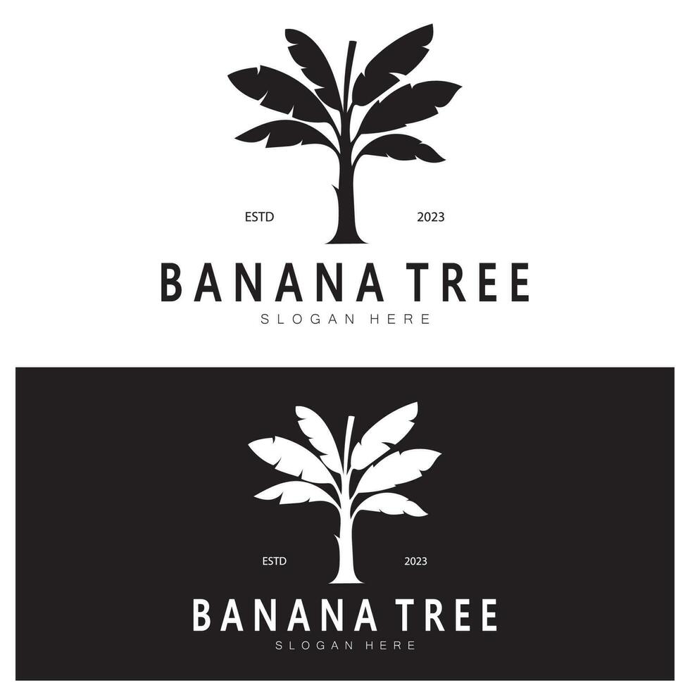 einfach Silhouette Banane Baum Logo. eben Design Vektor