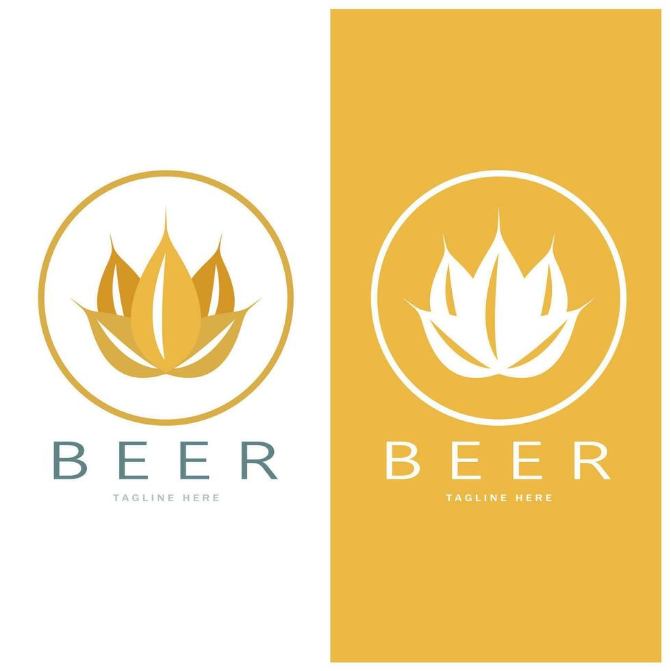 Bier Logo Vorlage mit Jahrgang Kunst Weizen.für Abzeichen, Emblem, Malz, Bier Unternehmen, Bar, Alkoholiker trinken vektor