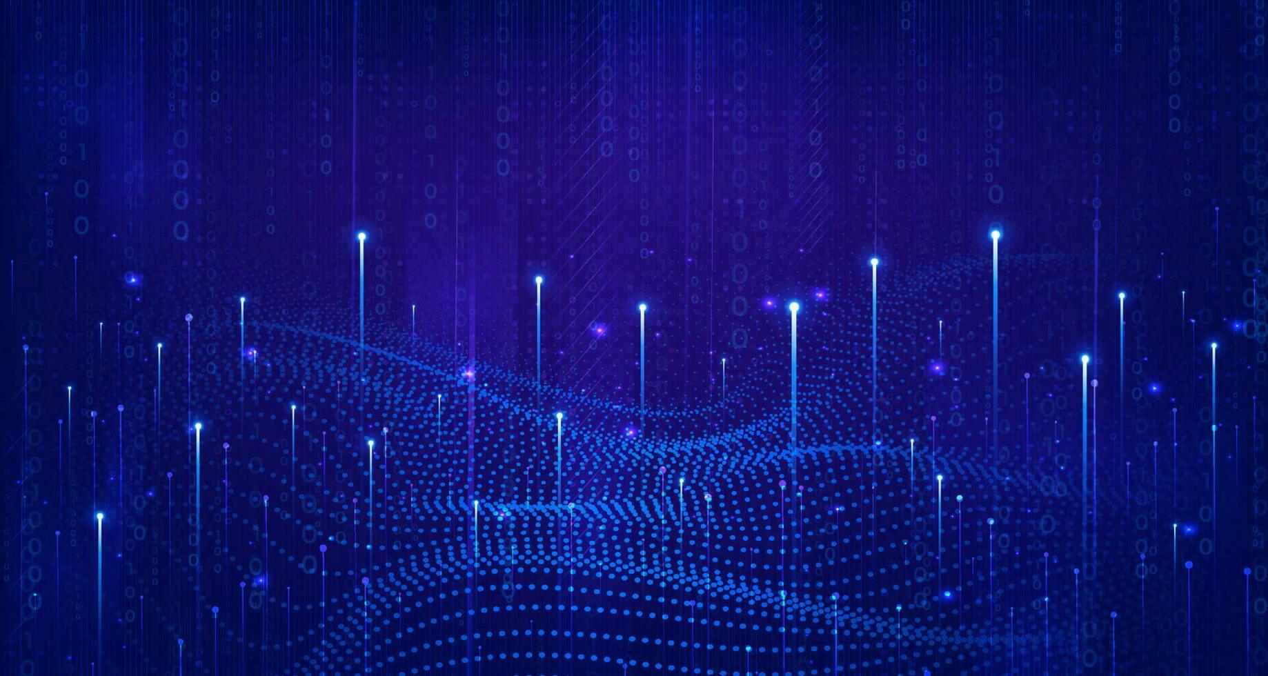abstrakt Digital Technologie futuristisch ai groß Daten Blau lila Hintergrund, Cyber Wissenschaft Technik, Innovation Kommunikation Zukunft, Internet Netzwerk Verbindung, Wolke Hi-Tech Illustration Vektor
