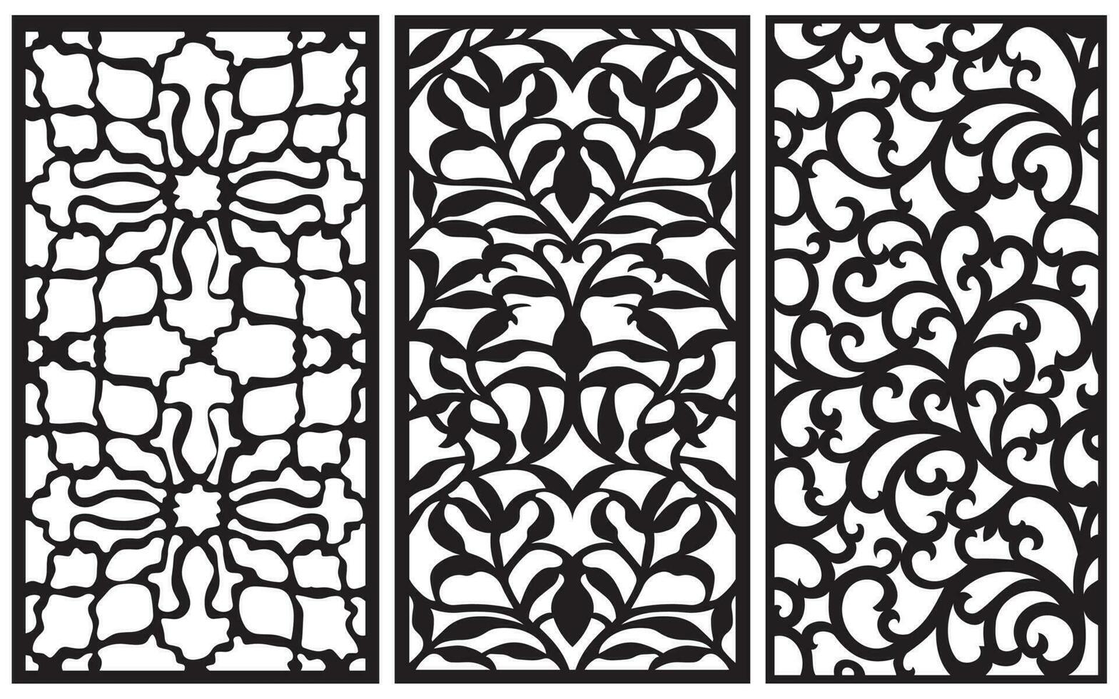 dekorative Blumenmuster, geometrische Vorlage für CNC-Laserschneiden vektor