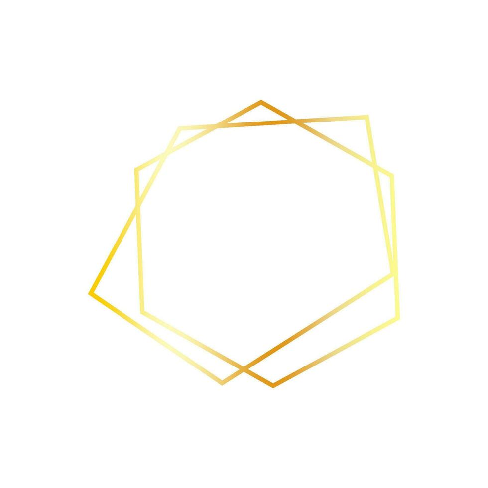 schlank minimalistisch golden Rahmen isoliert auf Weiß Hintergrund. geometrisch Vektor Gradient Foto rahmen, Hochzeit Element.