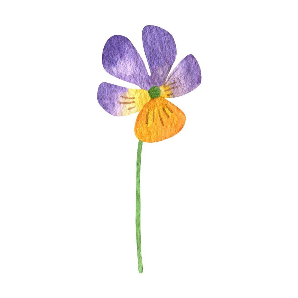 fikus blomma skog vattenfärg ClipArt vektor